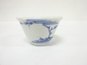 古伊万里　染付　藍柿　向付